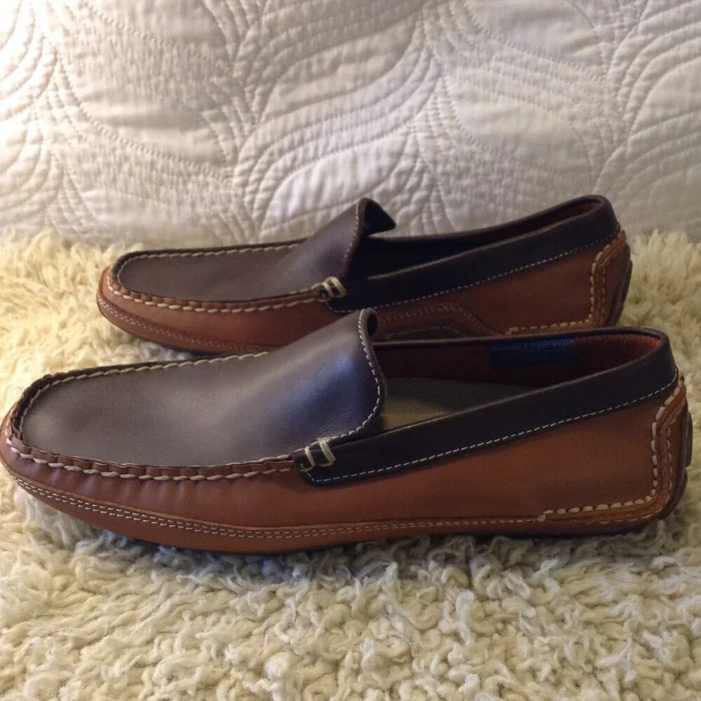 NWOT Rockport Men's 8.5 Leather Driving Loafers Collegiate Ivy League Dudecore